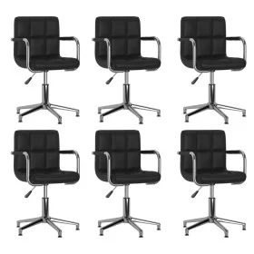 Drehbare Esszimmerstühle 6-teilig aus schwarzem Kunstleder von vidaXL, Essstühle - Ref: Foro24-3088083, Preis: 431,40 €, Raba...