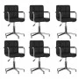 Drehbare Esszimmerstühle 6-teilig aus schwarzem Kunstleder von vidaXL, Essstühle - Ref: Foro24-3088083, Preis: 431,40 €, Raba...