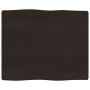 Tablero mesa madera tratada borde vivo marrón 60x50x(2-4) cm