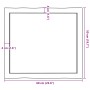 Tablero mesa madera tratada borde vivo marrón 60x50x(2-4) cm