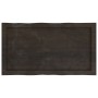 Tablero mesa madera tratada borde vivo marrón 80x40x(2-4) cm
