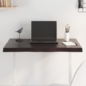 Tablero mesa madera tratada borde vivo marrón 80x50x(2-4) cm