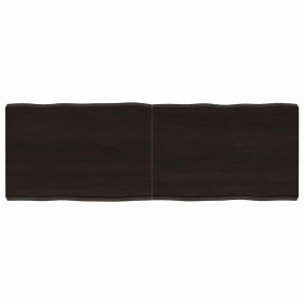 Tablero mesa madera tratada borde vivo marrón 120x40x(2-6) cm