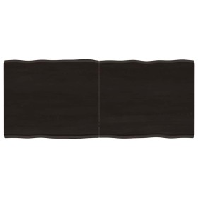 Tablero mesa madera tratada borde vivo marrón 120x50x(2-6) cm