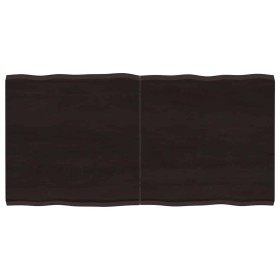 Tablero mesa madera tratada borde vivo marrón 120x60x(2-4) cm