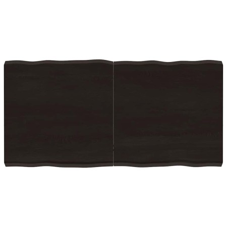 Tablero mesa madera tratada borde vivo marrón 120x60x(2-6) cm