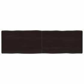 Tablero mesa madera tratada borde vivo marrón 140x40x(2-4) cm