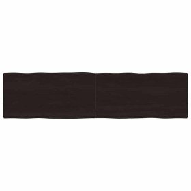 Tablero mesa madera tratada borde vivo marrón 160x40x(2-4) cm