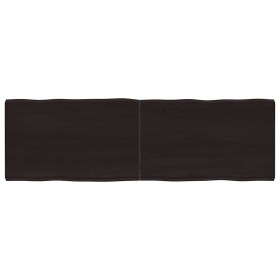Tablero mesa madera tratada borde vivo marrón 160x50x(2-6) cm