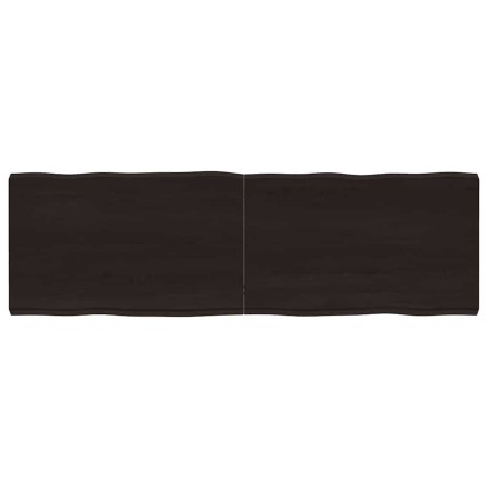 Tablero mesa madera tratada borde vivo marrón 160x50x(2-6) cm