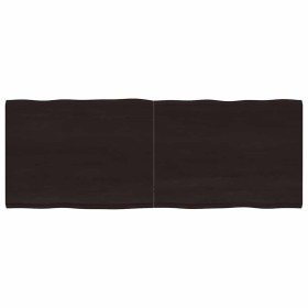 Tablero mesa madera tratada borde vivo marrón 160x60x(2-4) cm