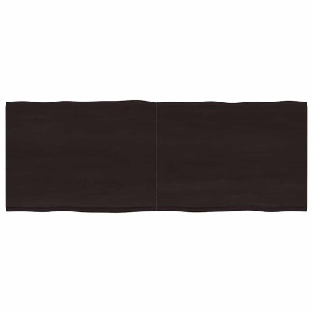 Tablero mesa madera tratada borde vivo marrón 160x60x(2-4) cm