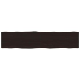 Tablero mesa madera tratada borde vivo marrón 180x40x(2-6) cm