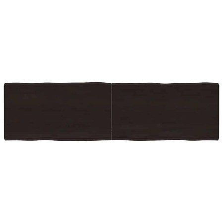 Tablero mesa madera tratada borde vivo marrón 180x50x(2-6) cm