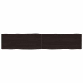 Tablero mesa madera tratada borde vivo marrón 200x40x(2-4) cm