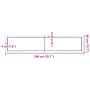 Tablero mesa madera tratada borde vivo marrón 200x40x(2-4) cm