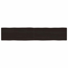 Tablero mesa madera tratada borde vivo marrón 200x40x(2-6) cm