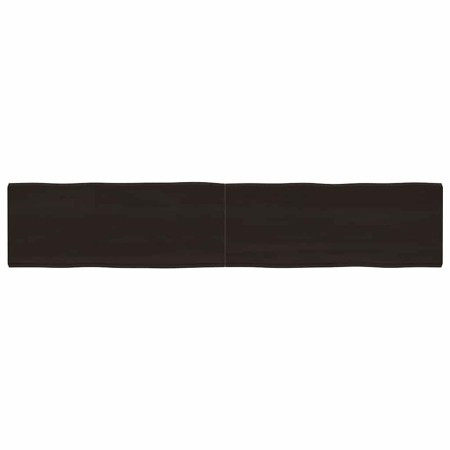 Tablero mesa madera tratada borde vivo marrón 200x40x(2-6) cm