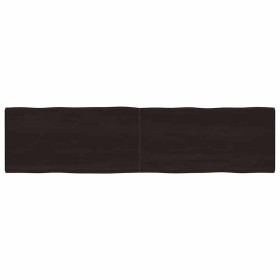 Tablero mesa madera tratada borde vivo marrón 200x50x(2-4) cm