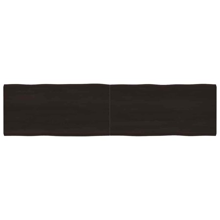 Tablero mesa madera tratada borde vivo marrón 200x50x(2-6) cm