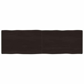 Tablero mesa madera tratada borde vivo marrón 200x60x(2-4) cm