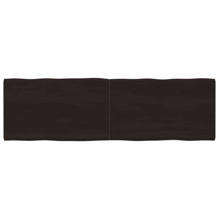 Tablero mesa madera tratada borde vivo marrón 200x60x(2-4) cm