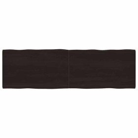 Tablero mesa madera tratada borde vivo marrón 200x60x(2-6) cm