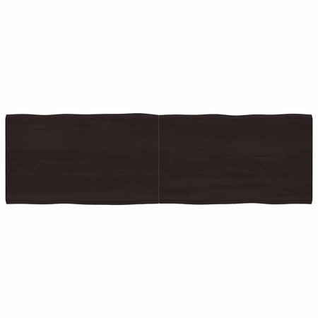 Tablero mesa madera tratada borde vivo marrón 200x60x(2-6) cm