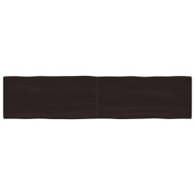 Tablero mesa madera tratada borde vivo marrón 220x50x(2-6) cm