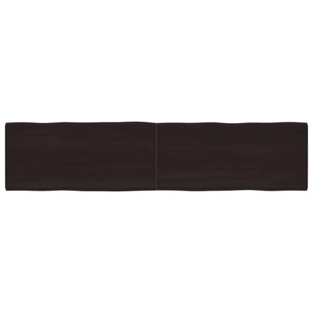 Tablero mesa madera tratada borde vivo marrón 220x50x(2-6) cm