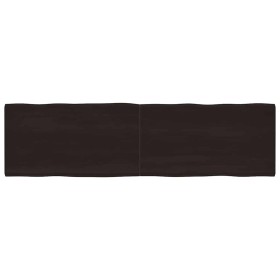 Tablero mesa madera tratada borde vivo marrón 220x60x(2-6) cm