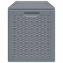 Caja de almacenaje para jardín PP aspecto de ratán gris 180 L