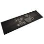Alfombra de cocina lavable terciopelo negro taza 45x150 cm