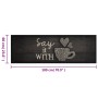 Alfombra de cocina lavable terciopelo negro taza 60x180 cm