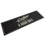 Alfombra de cocina lavable terciopelo texto café 45x150 cm