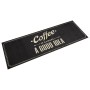 Alfombra de cocina lavable terciopelo texto café 60x180 cm