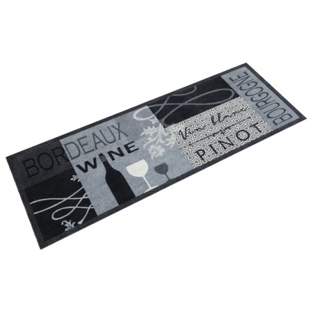 Alfombra de cocina lavable terciopelo vino gris 45x150 cm