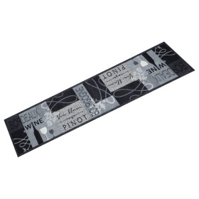 Alfombra de cocina lavable terciopelo vino gris 60x300 cm
