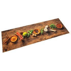 Alfombra de cocina lavable terciopelo dibujo especias 45x150 cm