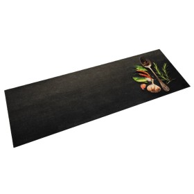 Alfombra de cocina lavable terciopelo dibujo especias 60x180 cm