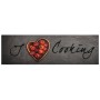 Alfombra de cocina lavable terciopelo texto Cooking 45x150 cm