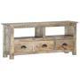 Mueble de TV de madera maciza de mango 110x30x50 cm