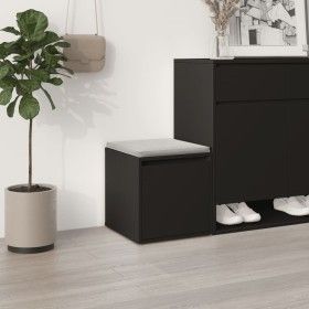 Schwarzer Ingenieurholz-Hocker Schublade 40,5x40x40 cm von vidaXL, Aufbewahrungskörbe - Ref: Foro24-808775, Preis: 47,03 €, R...