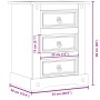 Mesita de noche Corona madera maciza de pino 53x39x66 cm