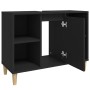 Armario para lavabo madera contrachapada negro 80x33x60 cm de vidaXL, Tocadores de baño - Ref: Foro24-821285, Precio: 56,24 €