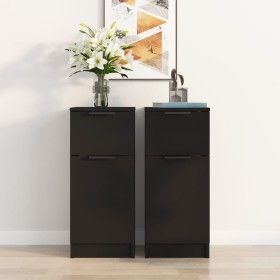 Schwarzes Sperrholz-Sideboard 30x30x70 cm von vidaXL, Sideboards - Ref: Foro24-811118, Preis: 112,51 €, Rabatt: %