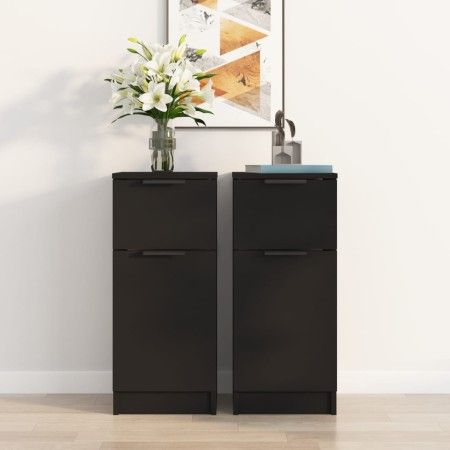Schwarzes Sperrholz-Sideboard 30x30x70 cm von vidaXL, Sideboards - Ref: Foro24-811118, Preis: 112,36 €, Rabatt: %