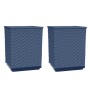 Jardineras 2 uds polipropileno azul gris 30x30x37 cm