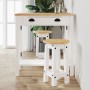 Taburetes altos de cocina 2 uds madera maciza de pino blanco