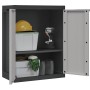 Armario de almacenaje exterior PP gris y negro 65x37x85 cm